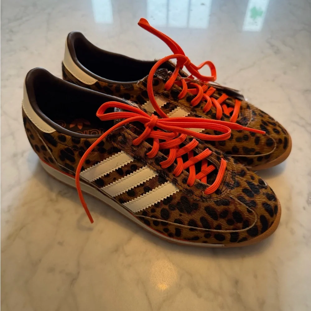 NWT Adidas Women's SL 72 OG SHOES - leopard pony hair - Picture 3 of 7